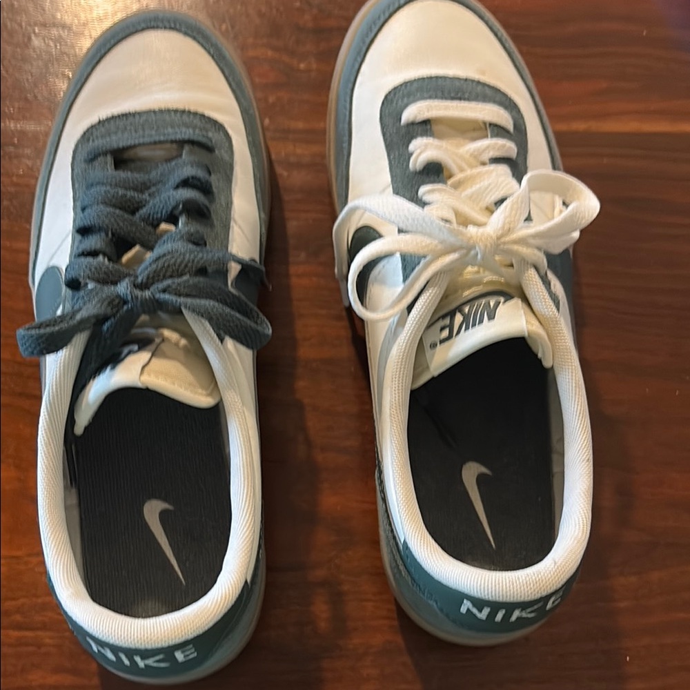Nike White and Green Sneakers Low-Top Casual- New, never worn. Ladies size 9.